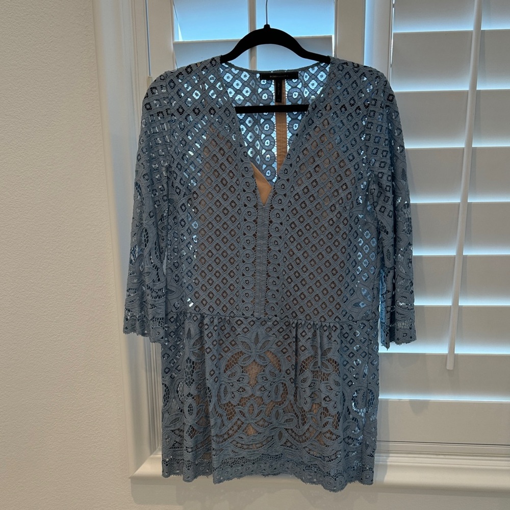 BCBGMAXAZRIA Blue Lace Dress